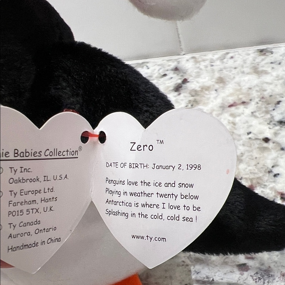 Ty Beanie Baby Penguin Plush Trio - Black, White, Orange - Picture 4 of 10